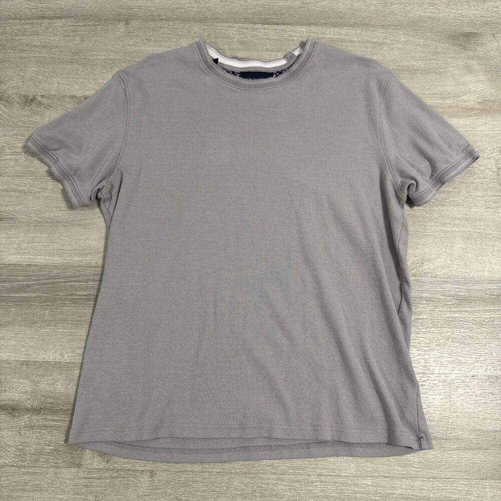 Jachs New York Shirt Tribeca Men’s Gray XL Cotton Contrast Trim Crew Neck Tee